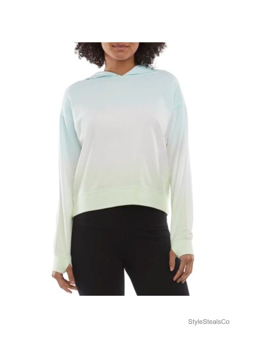 Women's Ombre Pullover Hoodie French Terry 4-Way Stretch Boyfriend Fit